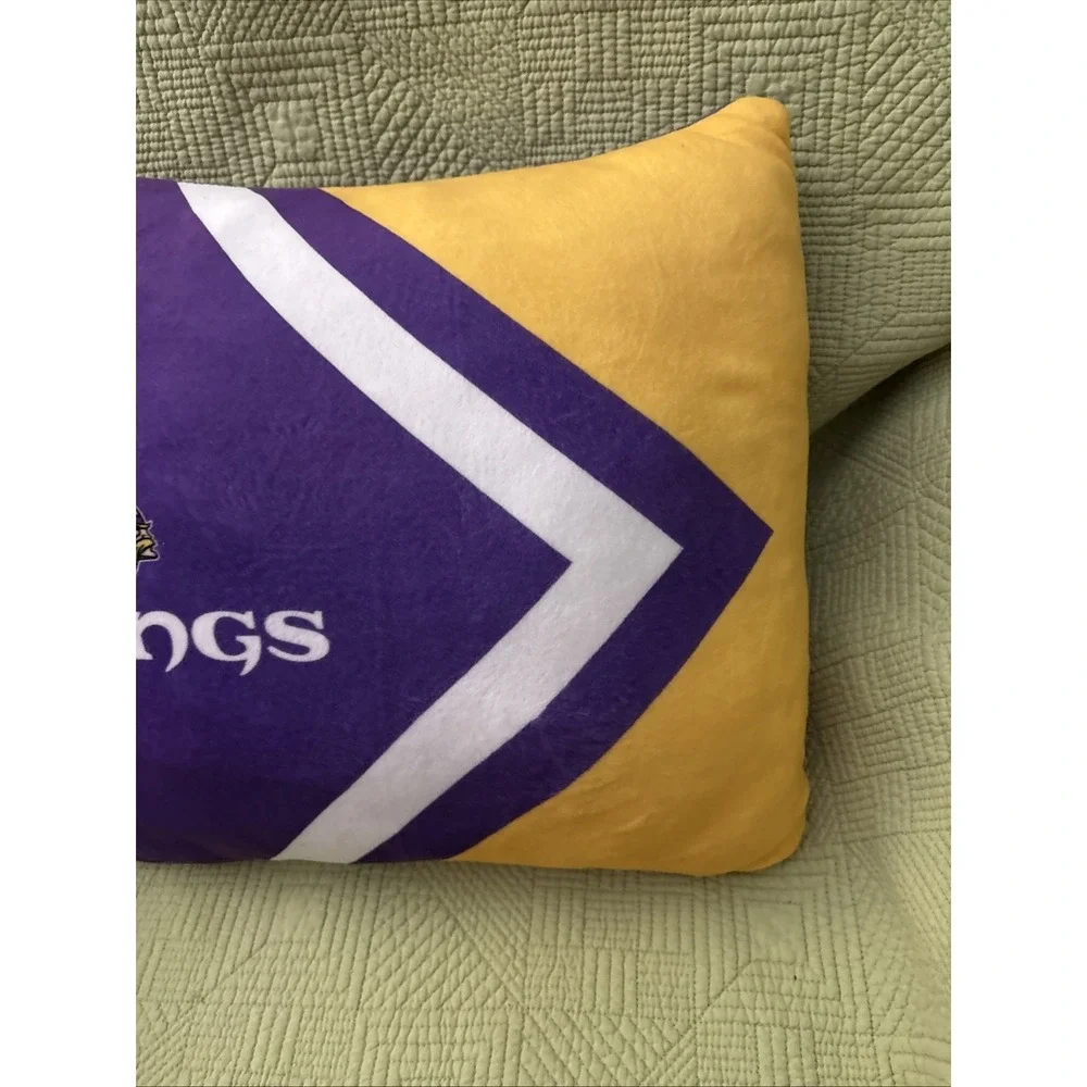 Minnesota Vikings NFL Plush Throw Pillow 14x14 Purple Gold Football Decor SOFT